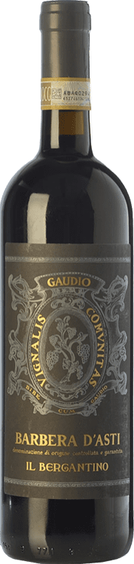 21,95 € Бесплатная доставка | Красное вино Gaudio il Bergantino D.O.C. Barbera d'Asti Пьемонте Италия Barbera бутылка 75 cl