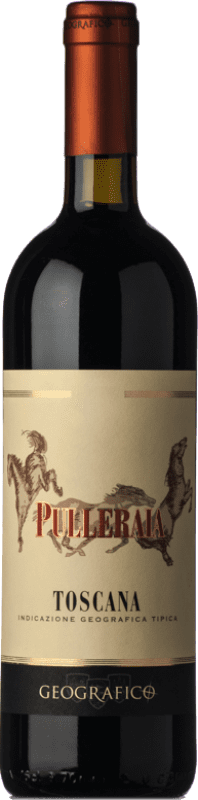 23,95 € Бесплатная доставка | Красное вино Geografico Pulleraia I.G.T. Toscana Тоскана Италия Merlot бутылка 75 cl