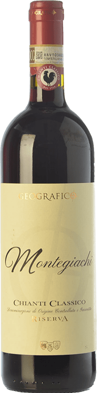 23,95 € Envío gratis | Vino tinto Geografico Montegiachi Reserva D.O.C.G. Chianti Classico Toscana Italia Sangiovese, Colorino Botella 75 cl