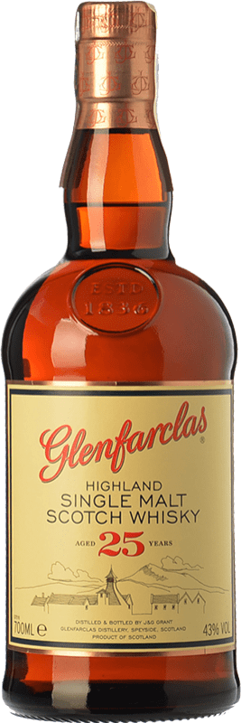 293,95 € 免费送货 | 威士忌单一麦芽威士忌 Glenfarclas 斯佩塞 英国 25 岁 瓶子 70 cl