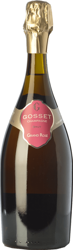 87,95 € 免费送货 | 玫瑰气泡酒 Gosset Grand Rosé 香槟 预订 A.O.C. Champagne 香槟酒 法国 Pinot Black, Chardonnay 瓶子 75 cl