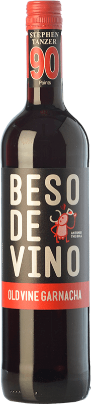 4,95 € Kostenloser Versand | Rotwein Grandes Vinos Beso de Vino Old Vine Jung D.O. Cariñena Aragón Spanien Grenache Flasche 75 cl