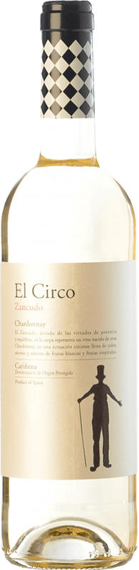 5,95 € Free Shipping | White wine Grandes Vinos El Circo Zancudo Joven D.O. Cariñena Aragon Spain Chardonnay Bottle 75 cl