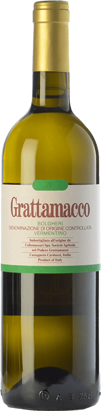 79,95 € Envío gratis | Vino Blanco Grattamacco D.O.C. Bolgheri Toscana Italia Vermentino 75 cl