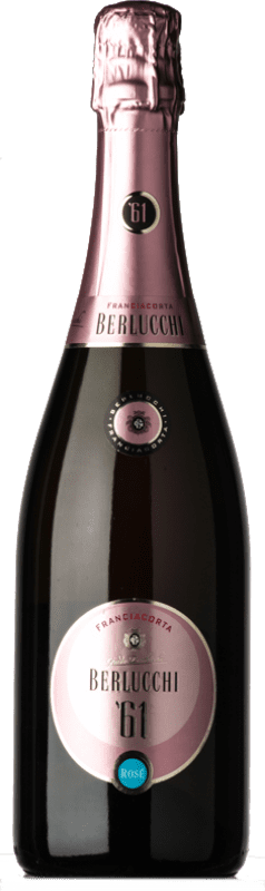 63,95 € Бесплатная доставка | Розовое игристое вино Berlucchi 61 Brut — брют Rosé — Розе D.O.C.G. Franciacorta Ломбардии Италия Pinot Noir — Пино Нуар, Chardonnay — Шардоне Бутылка Магнум 1,5 L