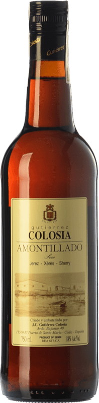 22,95 € 免费送货 | 加强葡萄酒 Gutiérrez Colosía Amontillado — 阿蒙提亚多酒 D.O. Jerez-Xérès-Sherry 安达卢西亚 西班牙 Palomino Fino 75 cl