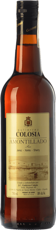 22,95 € Бесплатная доставка | Крепленое вино Gutiérrez Colosía Amontillado D.O. Manzanilla-Sanlúcar de Barrameda Андалусия Испания Palomino Fino бутылка 75 cl