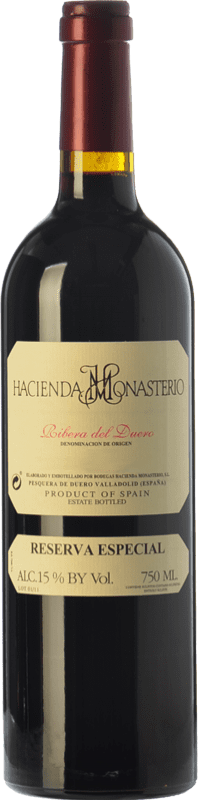 91,95 € Envoi gratuit | Vin rouge Hacienda Monasterio Especial Réserve D.O. Ribera del Duero Castille et Leon Espagne Tempranillo, Cabernet Sauvignon Bouteille 75 cl