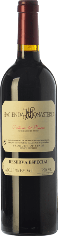 112,95 € 免费送货 | 红酒 Hacienda Monasterio Especial 预订 D.O. Ribera del Duero 卡斯蒂利亚莱昂 西班牙 Tempranillo, Cabernet Sauvignon 瓶子 75 cl