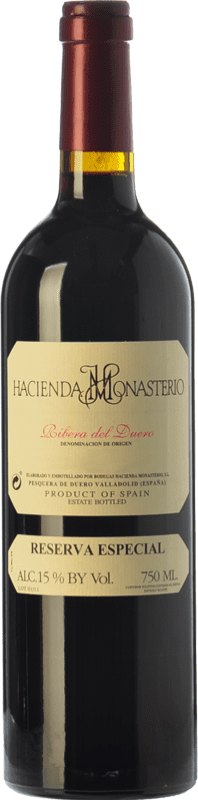 61,95 € Envio grátis | Vinho Tinto Hacienda Monasterio Especial Reserva D.O. Ribera del Duero Castela e Leão Espanha Tempranillo, Cabernet Sauvignon Eco — Biológico 75 cl