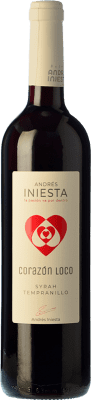 7,95 € Envio grátis | Vinho tinto Iniesta Corazón Loco Jovem I.G.P. Vino de la Tierra de Castilla Castela-Mancha Espanha Tempranillo, Graciano Garrafa 75 cl