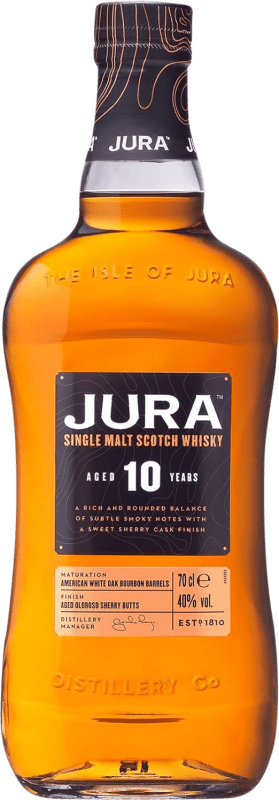 39,95 € Kostenloser Versand | Whiskey Single Malt Isle of Jura 10 Origin Inseln Großbritannien Flasche 70 cl