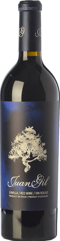34,95 € Бесплатная доставка | Красное вино Juan Gil Etiqueta Azul Crianza — Крианса D.O. Jumilla Кастилья-Ла-Манча Испания Syrah — Сира, Cabernet Sauvignon — Каберне Совиньон, Monastrell — Монастрель Бутылка 75 cl