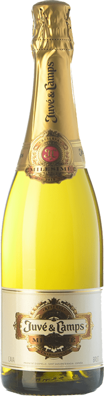 33,95 € Free Shipping | White Sparkling Wine Juvé y Camps Millésimé Reserve — Aged D.O. Cava Catalonia Spain Chardonnay Bottle 75 cl