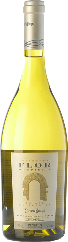 21,95 € Envio grátis | Vinho branco Juvé y Camps Flor d'Espiells Crianza D.O. Penedès Catalunha Espanha Chardonnay Garrafa 75 cl