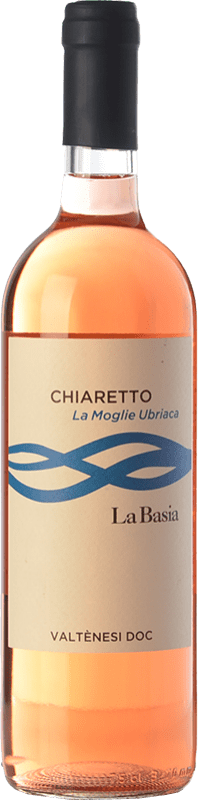 13,95 € 免费送货 | 玫瑰酒 La Basia Chiaretto La Moglie Ubriaca D.O.C. Valtenesi 伦巴第 意大利 Sangiovese, Barbera, Marzemino, Groppello 瓶子 75 cl