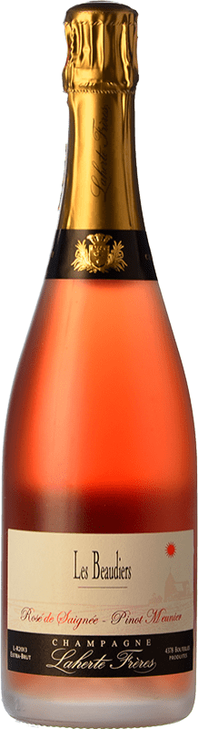 65,95 € Envio grátis | Espumante rosé Laherte Frères Les Beaudiers Rosé de Saignée A.O.C. Champagne Champagne França Pinot Meunier Garrafa 75 cl