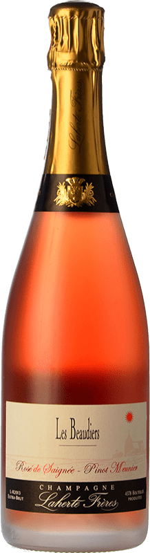 68,95 € Envio grátis | Espumante rosé Laherte Frères Les Beaudiers Rosé de Saignée A.O.C. Champagne Champagne França Pinot Meunier Garrafa 75 cl