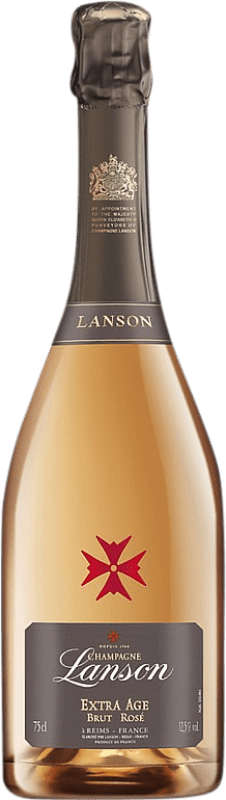 69,95 € 送料無料 | ロゼのスパークリングワイン Lanson Extra Âge Brut — ブリュット Rosé — ロゼ A.O.C. Champagne シャンパン フランス Pinot Noir — ピノ・ノワール, Chardonnay — シャルドネ 75 cl