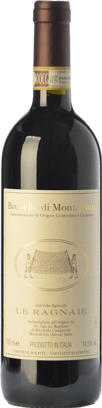 66,95 € Spedizione Gratuita | Vino rosso Le Ragnaie D.O.C.G. Brunello di Montalcino Toscana Italia Sangiovese Bottiglia 75 cl