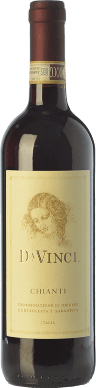 9,95 € Бесплатная доставка | Красное вино Leonardo da Vinci Da Vinci D.O.C.G. Chianti Тоскана Италия Merlot — Мерло, Sangiovese — Санджовезе Бутылка 75 cl