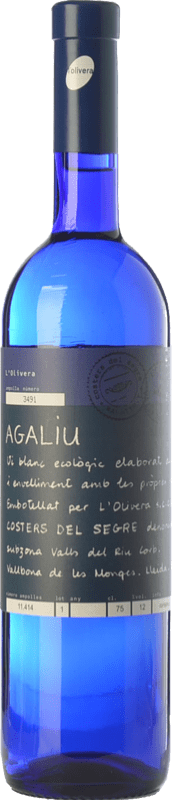 14,95 € Spedizione Gratuita | Vino bianco L'Olivera Agaliu Crianza D.O. Costers del Segre Catalogna Spagna Macabeo Bottiglia 75 cl