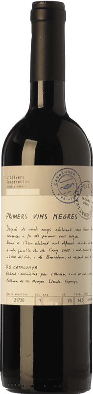 8,95 € Free Shipping | Red wine L'Olivera Primers Vins Negres Young D.O. Costers del Segre Catalonia Spain Syrah, Grenache, Cabernet Sauvignon, Monastrell Bottle 75 cl