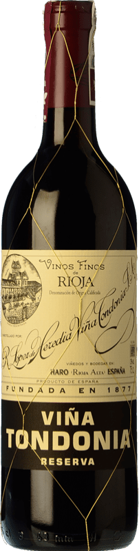 52,95 € Envio grátis | Vinho tinto López de Heredia Viña Tondonia Reserva D.O.Ca. Rioja La Rioja Espanha Tempranillo, Grenache, Graciano, Mazuelo Garrafa 75 cl