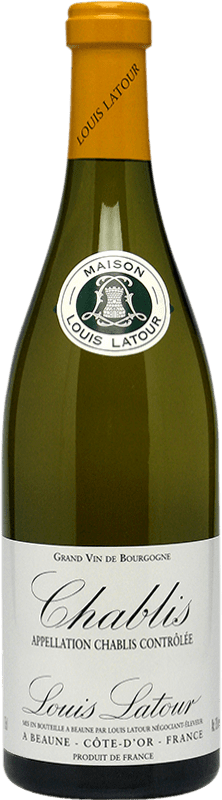 42,95 € Envio grátis | Vinho branco Louis Latour Chablis A.O.C. Bourgogne Borgonha França Chardonnay Garrafa 75 cl