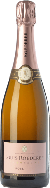 94,95 € Бесплатная доставка | Розовое игристое Louis Roederer Rosé брют A.O.C. Champagne шампанское Франция Pinot Black, Chardonnay бутылка 75 cl