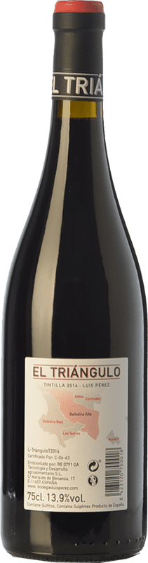 17,95 € Free Shipping | Red wine Luis Pérez El Triángulo Joven I.G.P. Vino de la Tierra de Cádiz Andalusia Spain Tintilla de Rota Bottle 75 cl