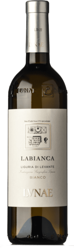 12,95 € Spedizione Gratuita | Vino bianco Lunae Leukotea I.G.T. Liguria di Levante Liguria Italia Malvasía, Vermentino, Greco, Albarola Bottiglia 75 cl