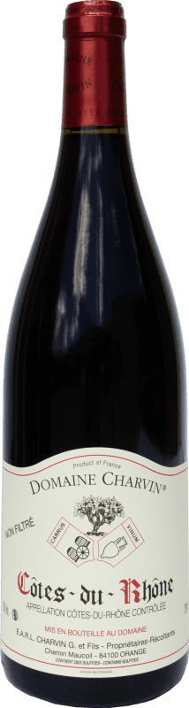 28,95 € Spedizione Gratuita | Vino Rosso Domaine Charvin A.O.C. Côtes du Rhône Rhône Francia Syrah, Garnacha — Grenache, Monastrell, Cariñena — Carignano 75 cl