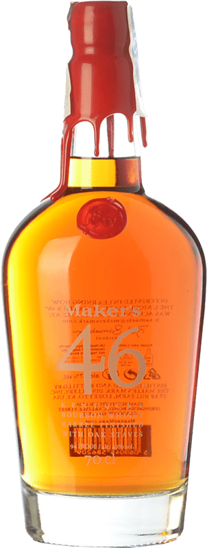 62,95 € 免费送货 | 波本威士忌 Maker's Mark 46 肯塔基 美国 瓶子 70 cl