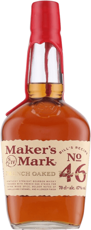 57,95 € 免费送货 | 波本威士忌 Maker's Mark 46 肯塔基 美国 瓶子 70 cl