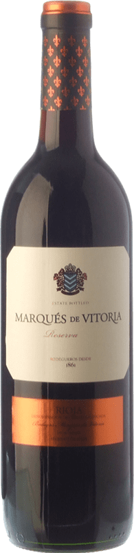 15,95 € Бесплатная доставка | Красное вино Marqués de Vitoria Резерв D.O.Ca. Rioja Ла-Риоха Испания Tempranillo бутылка 75 cl