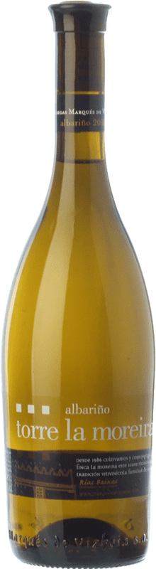 13,95 € Free Shipping | White wine Marqués de Vizhoja Torre la Moreira D.O. Rías Baixas Galicia Spain Albariño Bottle 75 cl