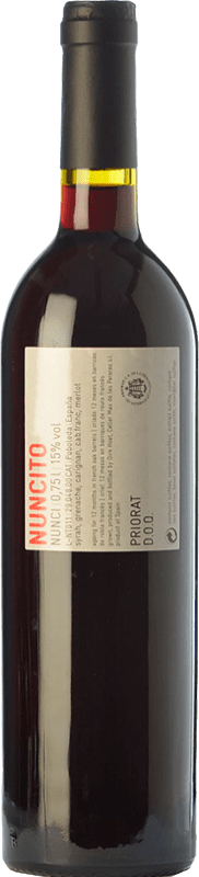 19,95 € Spedizione Gratuita | Vino Rosso Mas de les Pereres Nuncito Crianza — Invecchiato in Botte D.O.Ca. Priorat Catalogna Spagna Syrah, Garnacha — Grenache, Cariñena — Carignano Bottiglia 75 cl
