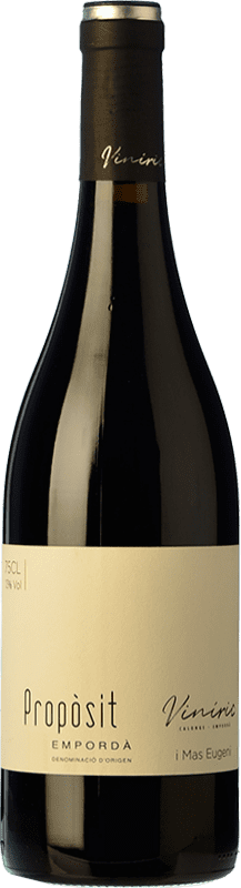 10,95 € Free Shipping | Red wine Viníric Propòsit Negre Aged D.O. Empordà Catalonia Spain Merlot, Syrah, Cabernet Sauvignon Bottle 75 cl