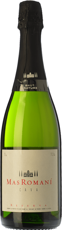 9,95 € 免费送货 | 白起泡酒 Mas Romaní Brut Nature 预订 D.O. Cava 加泰罗尼亚 西班牙 Macabeo, Xarel·lo, Chardonnay, Parellada 瓶子 75 cl