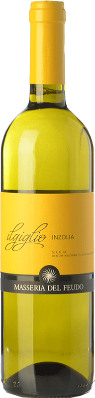 9,95 € Spedizione Gratuita | Vino bianco Masseria del Feudo Il Giglio Inzolia I.G.T. Terre Siciliane Sicilia Italia Insolia Bottiglia 75 cl