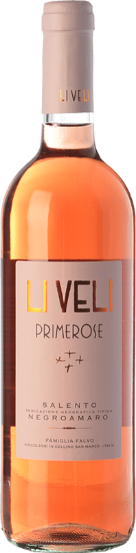 11,95 € 免费送货 | 玫瑰酒 Li Veli Primerose I.G.T. Salento 坎帕尼亚 意大利 Negroamaro 瓶子 75 cl
