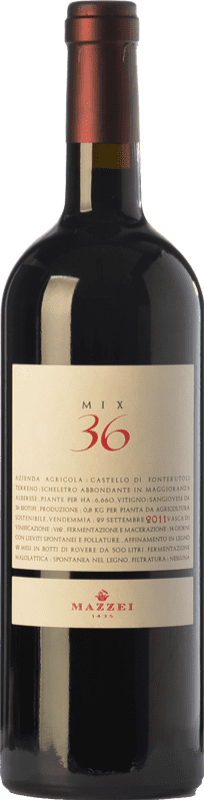 71,95 € 免费送货 | 红酒 Mazzei Mix 36 I.G.T. Toscana 托斯卡纳 意大利 Sangiovese 瓶子 75 cl