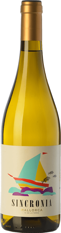 16,95 € 免费送货 | 白酒 Mesquida Mora Sincronia Blanc I.G.P. Vi de la Terra de Mallorca 巴利阿里群岛 西班牙 Chardonnay, Parellada, Premsal 瓶子 75 cl