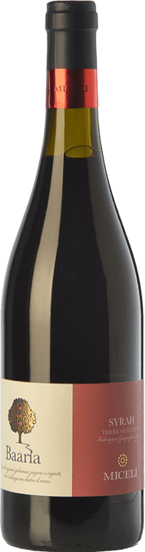 10,95 € Free Shipping | Red Wine Miceli Baaria I.G.T. Terre Siciliane Sicily Italy Syrah — Shiraz Bottle 75 cl