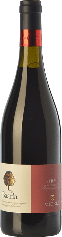10,95 € Spedizione Gratuita | Vino rosso Miceli Baaria I.G.T. Terre Siciliane Sicilia Italia Syrah Bottiglia 75 cl