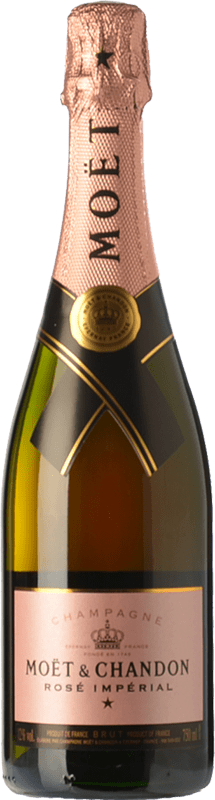 152,95 € Envio grátis | Espumante rosé Moët & Chandon Rosé Impérial Reserva A.O.C. Champagne Champagne França Chardonnay, Pinot Meunier Garrafa Magnum 1,5 L