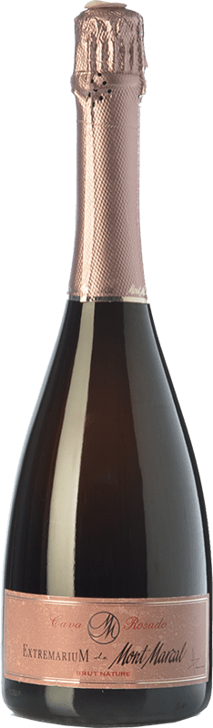 12,95 € Free Shipping | Rosé sparkling Mont Marçal Extremarium Brut Nature Young D.O. Cava Catalonia Spain Pinot Black Bottle 75 cl