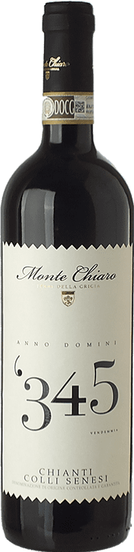 9,95 € Free Shipping | Red wine Monte Chiaro Anno Domini '345 Colli Senesi D.O.C.G. Chianti Tuscany Italy Sangiovese, Malvasia Black, Colorino, Canaiolo, Foglia Tonda, Barsaglina Bottle 75 cl
