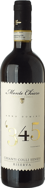 15,95 € Envoi gratuit | Vin rouge Monte Chiaro Anno Domini '345 Colli Senesi Réserve D.O.C.G. Chianti Toscane Italie Sangiovese Bouteille 75 cl